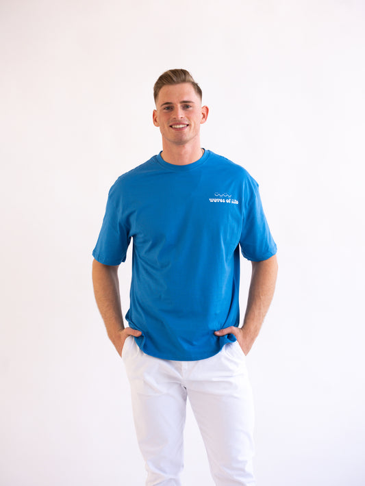 "waves of Life" T-Shirt blau